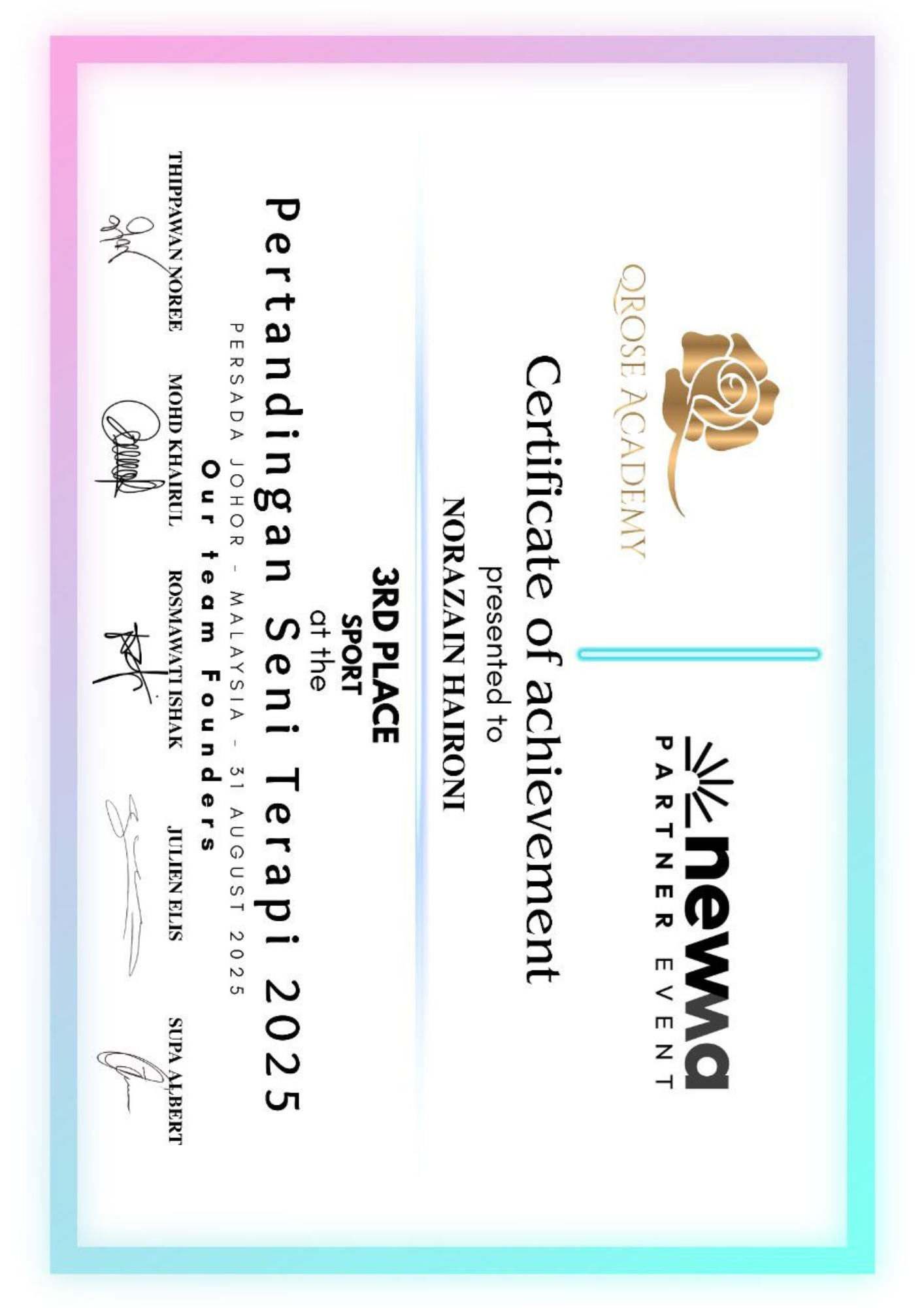 Malaysia Massage Championship 2025 Recognition 3