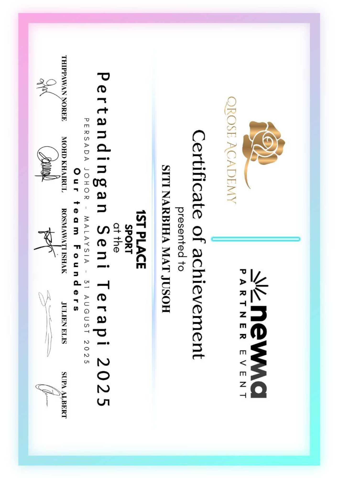 Malaysia Massage Championship 2025 Recognition 2