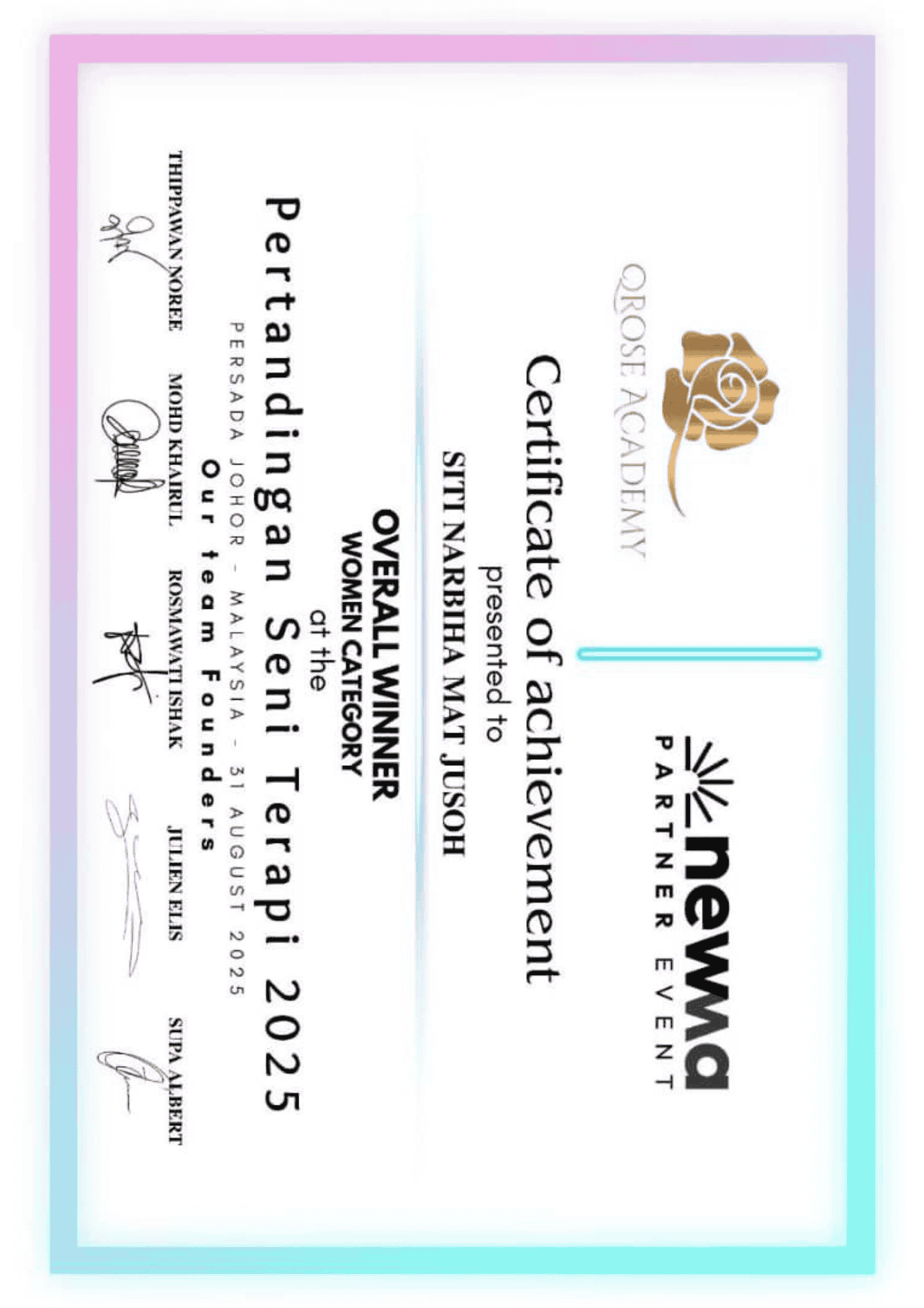 Malaysia Massage Championship 2025 Recognition 1